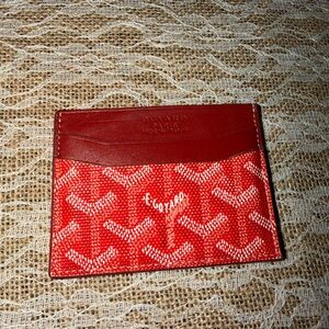 Goyard Red and White Card Holder